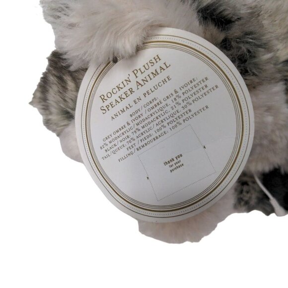 Pottery Barn Teen Electronic Music Phone Speaker Rockin Raccoon Plush Wired 14" - Picture 6 of 9